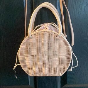 Pink wicker purse